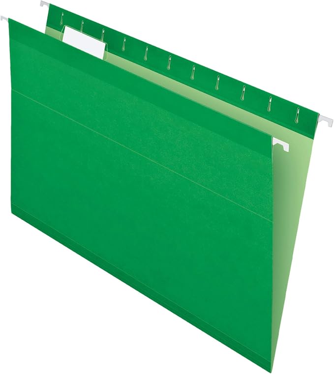 Pendaflex Reinforced Hanging Folders, Legal Size, Bright Green, 1/5 Cut, 25/BX (4153 1/5 BGR)