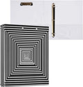 3D Black and White Optical Illusion Binder 1.5 Inch Binder with Clipboard&Pockets, Hardcover Binders 3 Ring, Heavy Duty Large File Folder for Office School Supplies - Holds 200 Sheets