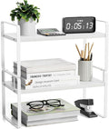 YGYQZ Desk Shelf Organizer, 2-Tier Desktop Bookshelf, White | Detachable Design, 2-Tier Storage, Multi-Use Desktop Shelf, Compact Organization, Ideal for Office, Dorm & Home
