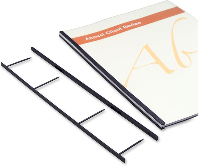 GBC Binding Spines, 25 Pack, Reclosable, 2" Depth, 4 Pin Spines, 200 Sheet Capacity, VeloBind, Black (9741630)