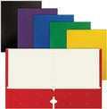 Better Office Products 2 Pocket Paper Folders, Letter Size Paper Portfolios Case of 50, Assorted Primary Colors