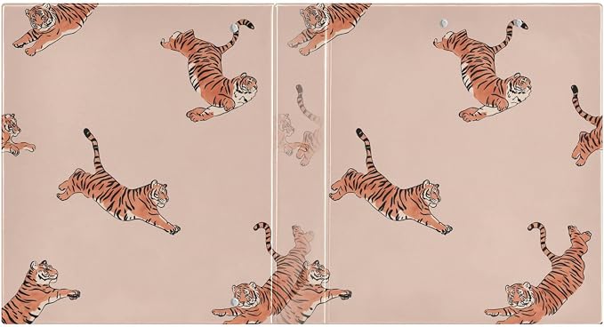 3 Ring Binder with Cute Tiger Design - 1.5 Inch Heavy Duty Three-Ring Binder with 2 Pockets, Round Rings for Office Supplies (Letter Size)