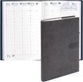 Quo Vadis 2026 Minister - Weekly/Monthly Planner - 12 Months, Jan. to Dec. - 6 1/4 x 9 3/8" - Smooth Faux Suede Texas Charcoal Black Cover- Time Management Appointment Organizer