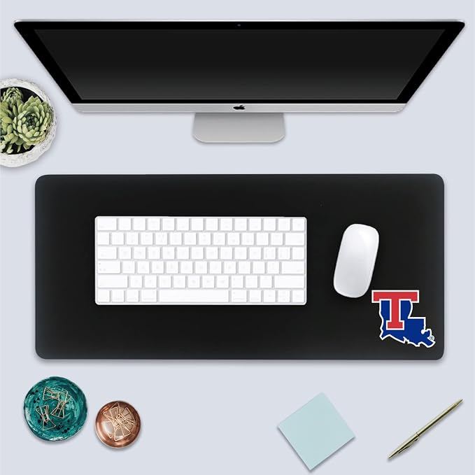 Louisiana Tech Classic Cloth Desk Mat, Durable Office Supplies, Non-Slip Base, Responsive Desk Pad with Smooth Cloth Surface, Black