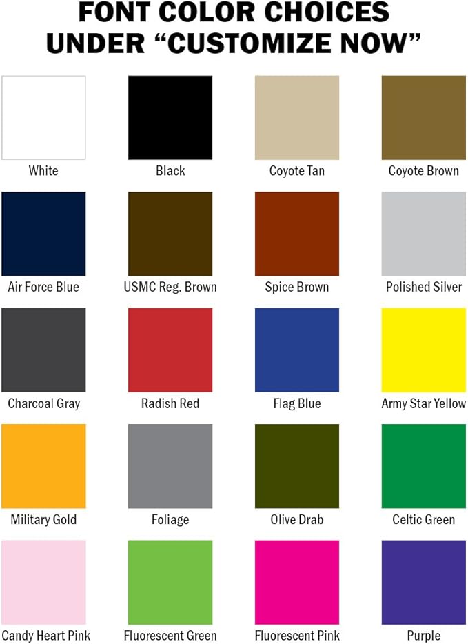 Custom Uniform Name Tapes Solid Colors. Olive Drab Webbing, 5 Inch Hook Fastener (Uniform Ready Fastener)