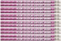 Express Pencils™ Personalized Custom Round Pencils - Glitz & Glitter Foil Theme -Printed w/your name/message/text or logo - Made in the USA - Personalization -Great gift idea- 12/Set (PINK PRISM)