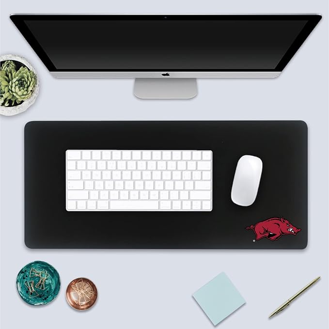 University of Arkansas - Fayetteville Classic Cloth Desk Mat, Durable Office Supplies, Non-Slip Base, Responsive Desk Pad with Smooth Cloth Surface, Black
