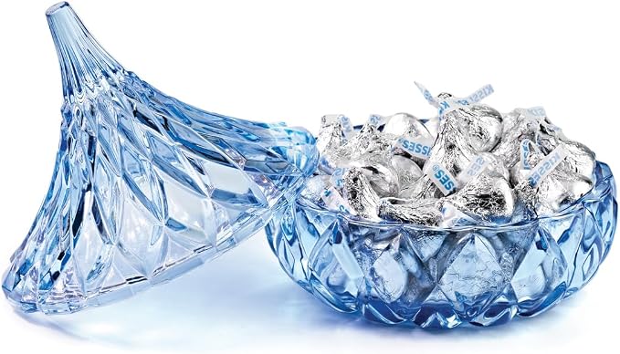 Godinger Blue Glass Hershey Kiss Candy Dish - A Sweet and Stylish Delight