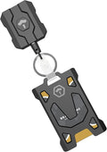 Retractable Keychain Badge Holder with Belt Clip, Heavy Duty Carabiner ID Badge Clip Reel, 31.5” Steel Retractable Cord, 10 oz Rebound，Black-1 Pack (with 1 Badge Clip)