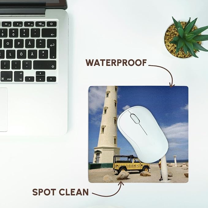 3D Rose "California Lighthouse Oranjestad Arubaca04 Lse0001Lynn Seldom" Matte Finish Mouse Pad - 8 x 8" - mp_72926_1