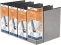 QuickFit PRO Heavy Duty Single Touch View Binder, D Ring, Black, 4 Pack, 5 Inch