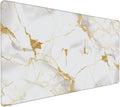 White Gold Marble Large Mouse Pad Non-Slip Desk Mat for Keyboard and Mouse Waterproof Gaming Mousepad Desk Pad Computer Accessories for Home Office 15.7x35.4Inch