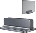 OMOTON Vertical Laptop Stand Holder, Adjustable Dock for MacBook, Gray | Aluminum Stand for MacBook Stand, Fits Chromebook & Gaming Laptops up to 17.3 in, Office Desk Organization, Space-Saving
