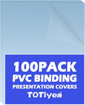 TOTiyea 100 Pack 10 Mil Clear Binding Covers 8.5" x 11",Bulk Pack | Binding Covers,Letter Size,clear plastic cover for use in school offices or at home,for teachers, students, and colleagues