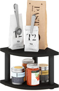 Furinno Turn-N-Tube Kitchen Countertop Organizer, 2-Tier Corner Countertop Organizer Shelf, Corner Shelf, for Kitchen, Pantry, Organizers and Storage, Espresso