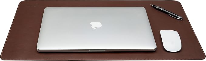 Gallaway Leather Desk Mat - Office Writing Desk Pad, Medium 24" x 14" Dark Brown, Gift Ready Elegant Computer Desk Cover Protector