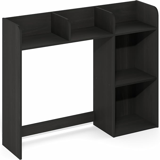 Furinno Classic Desk Shelf, 5-Shelf Desktop Hutch, Book Shelf, 3-Tier Desk Organzier, for Office Supplies, Office Desk Accessories, for Home Office, College, Dorm, Espresso