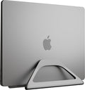 Aluminum Vertical Laptop Stand with Gravity Auto-Lock – Adjustable Laptop Holder Vertical fits MacBook Pro/Air, Chromebook & Gaming Laptops up to 17.3" – Space-Saving Desktop Dock - Grey
