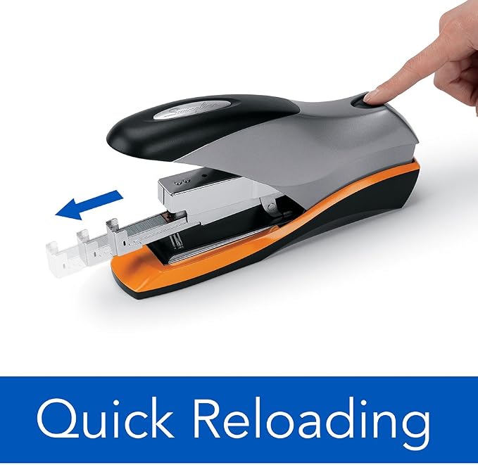 Swingline Stapler, 70 Sheet Capacity, Reduced Effort, Full Strip, Desktop Stapler, Optima 70, Silver (87870),Half Strip 3/8" Staples (Pack of 3)