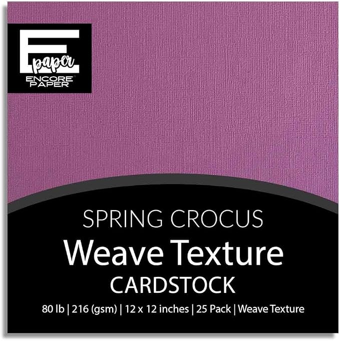 Spring Crocus—12x12 Textured Cardstock | 80lb Textured Purple Scrapbook Paper | Premium Cardstock for Cricut Cutting | 25 Sheets