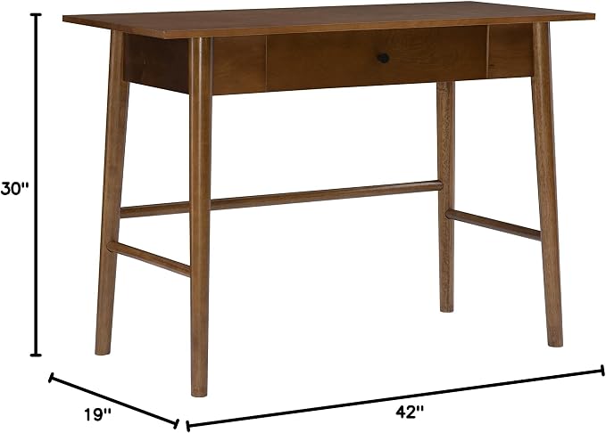 Melissa Mid Century Walnut Desk by Linon