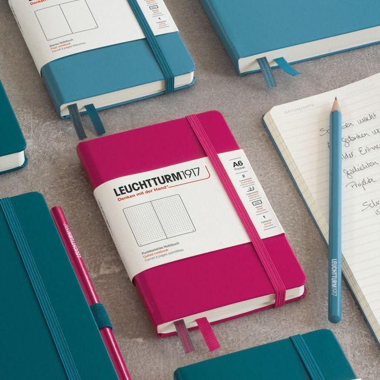 LEUCHTTURM1917 - Notebook Softcover Pocket A6-123 Numbered Pages for Writing and Journaling (Plain, Sage)