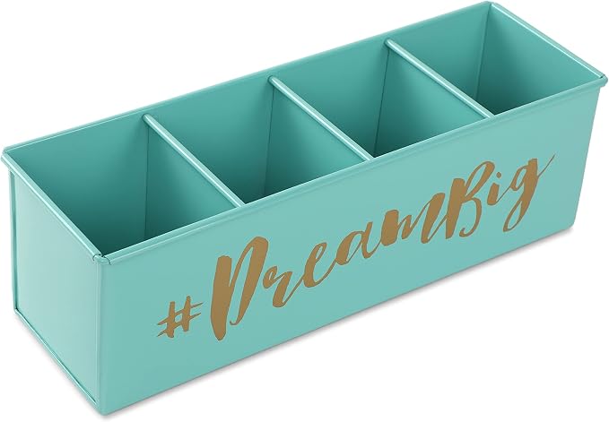DUDKI HOME QUINTESSENTIALS 4 Compartments Pen Holder and Makeup Stand - Gift Office Desk Accessories Décor Storage Multi-functional Pen Organizer for Countertop Desk