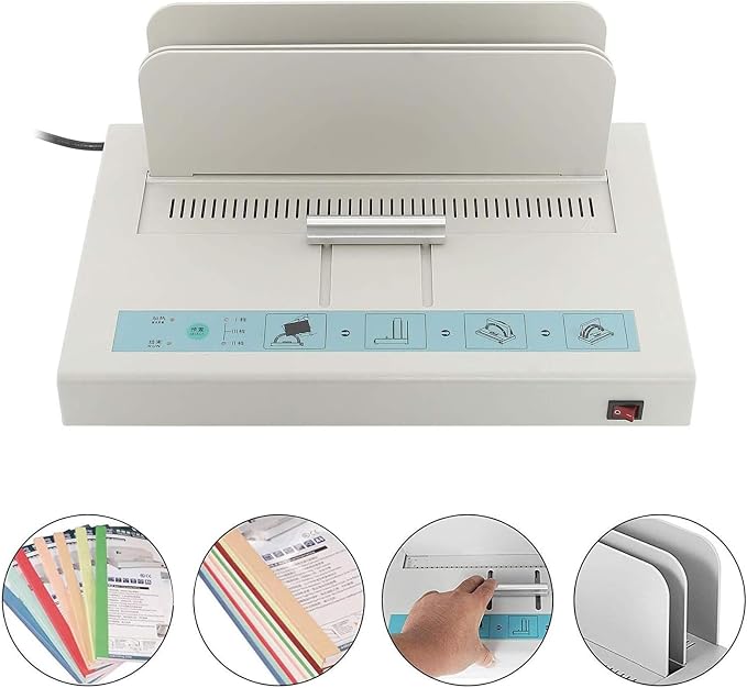 Yaegoo 110V Thermal Binding Machine 1-50MM Binding Thickness Universal Thermal Binding Machine Infrared Light Detecting Hot Melt Machine Contract Document Invoice Folder
