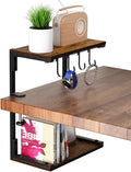 Clamp-On Desk Organizer Shelf, 13 inch Adjustable Height and Versatile Hook, Above or Below Desk 2-Tier Shelving, Shelving for Table Accessories, Gaming Devices, and More