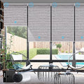 SmartWings Motorized Smart Roller Shades, 100% Blackout Safari Rock Grey