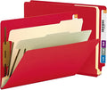 Smead End Tab Classification File Folder, 2 Dividers, 2" Expansion, Letter Size, Red, 10 per Box (26838)