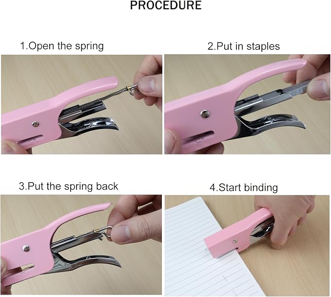 Aacehlh Small Hand-held Stapler Set, 15 Sheet Capacity, Includes 750Pcs Staples and A Staple Remover, Mini Desktop Stapler for Office, School, Home or Travel Use. (Mint Green)