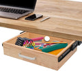 Under Desk Drawer Storage Organizer - Wooden Mounted Sliding Pull-out Drawer, Hidden Desktop Organizer for Office