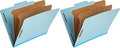 Amazon Basics Classification Folder with Prongs, 100% Recycled, 2 Dividers, 2" Embedded Fasteners, Letter Size, for Documents Organization, Light Blue, 10 Count (Pack of 2)