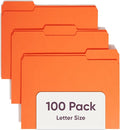 Smead Colored File Folder, 1/3-Cut Tab, Letter Size, Orange, 100 per Box (12543)