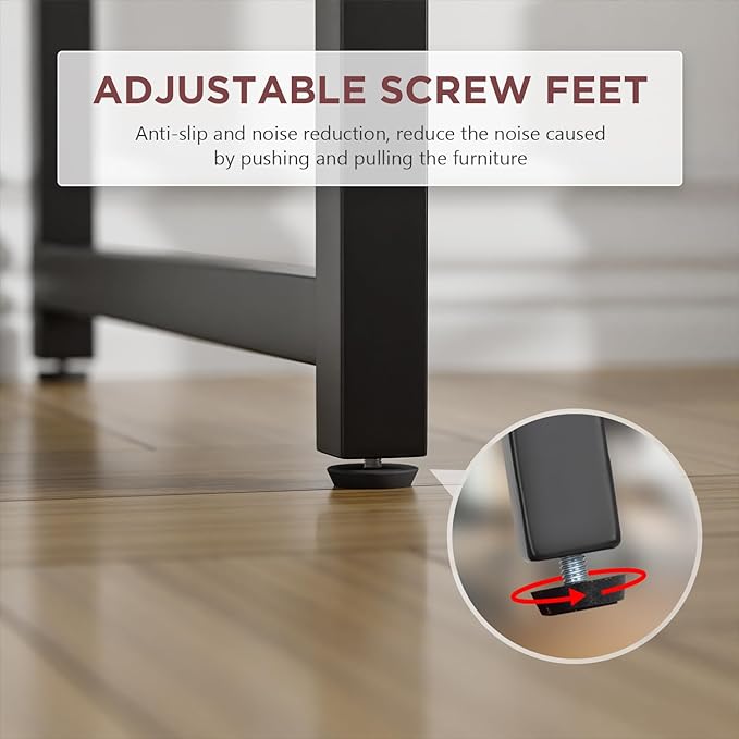 PayLessHere | 39 Inch Computer Desk | Black | Sturdy Office Desk | Metal Frame, Adjustable Feet | Water-Resistant, Scratchproof Surface | Writing Table for Home Office or Study | Pack of 1