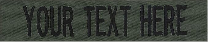 Custom Uniform Name Tapes Solid Colors. Olive Drab Fabric, 4 Inch Hook Fastener (Uniform Ready Fastener)