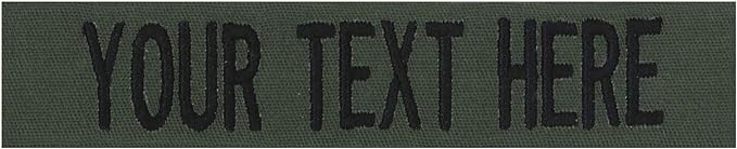 Custom Uniform Name Tapes Solid Colors. Olive Drab Fabric, 5 Inch Sew on
