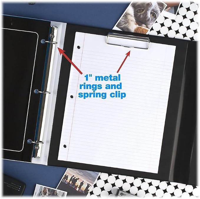 Mead Trapper Keeper Binder, Retro Design, 1 Inch Binder with Folders and Pockets, Holds 8-1/2" x 11" Paper, Shapes (260038CQ1-ECM)