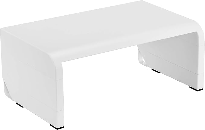 Bostitch Office Konnect Adjustable Monitor Stand Riser, 4 Height Adjustments, Built-In Cable Management, Rubber Feet - White