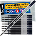 Replacement for Cross Slim 8910-1 - Gel Rolling Ball Pen Refill - 12 Black