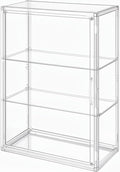3-Tier Acrylic Display Case for Figures, Wall-Mounted Clear Action Figure Storage Organizer with Magnetic Door & 2 Adjustable Shelves, Dustproof Showcase for Collectibles, 1 Pack