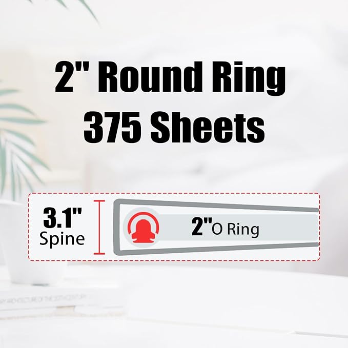 EYROZILL 2 Inch Mini 3 Ring Binder for 5.5" x 8.5" Paper with 5-Tab Dividers EYROZILL Cute Mini Binder for School/Office Supplies and Home, Season Tree