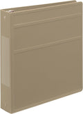 Carstens 1.5-Inch Heavy Duty 3-Ring Binder - Side Opening, Taupe, Durable Plastic, Precision No-Gap Rings, Waterproof Covers, No Pockets, Holds 250 Letter-Size Sheets, BPA-Free, Made in USA (2046-3R)