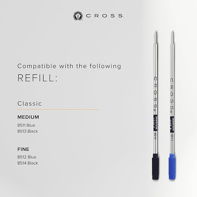 Cross ATX Refillable Ballpoint Pen Presented in a Luxury Gift Box - Medium Point, Black Ink, Sandblasted Rose Gold