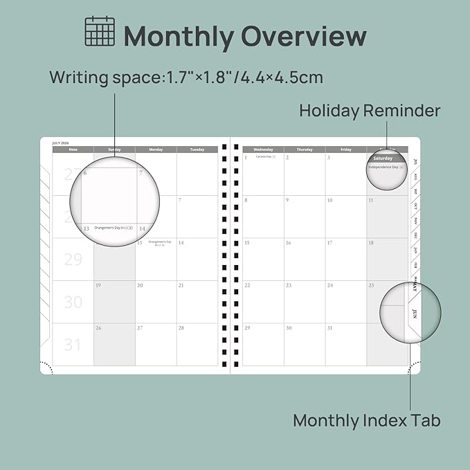 POPRUN 2026-2027 Weekly Planner 10" x 8"Weekly and Monthly Planner Calendar