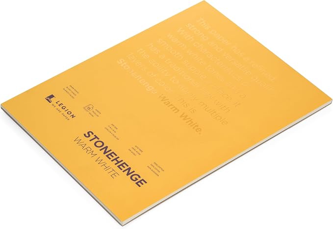 Stonehenge 100% Cotton Medium Weight Pad, Warm White, 11 x 14 inches, 250gsm, 15 Sheets for Dry Media