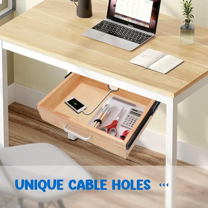 Under Desk Drawer Storage Organizer - Wooden Mounted Sliding Pull-out Drawer, Hidden Desktop Organizer for Office
