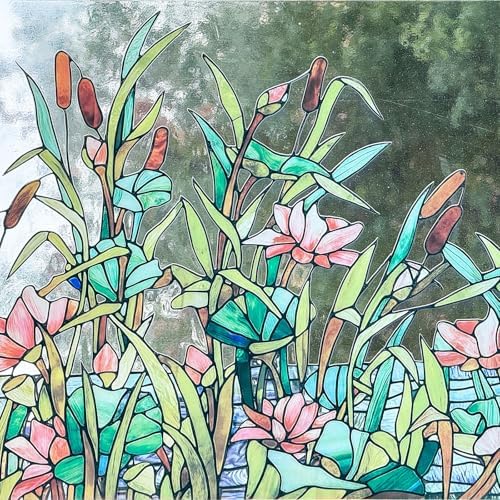 ADD.HERES Stained Glass Window Film, Window Film Decorative, 17.5 x 39.37in