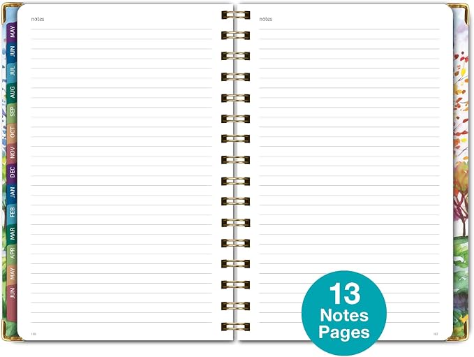 HARDCOVER Academic Year 2026-2027 Planner: 14 Months (May 2026 Through June 2027) 5.5"x 8" Daily Weekly Monthly Planner Yearly Agenda. Bookmark, Pocket Folder and Sticky Note Set (Tree Seasons)